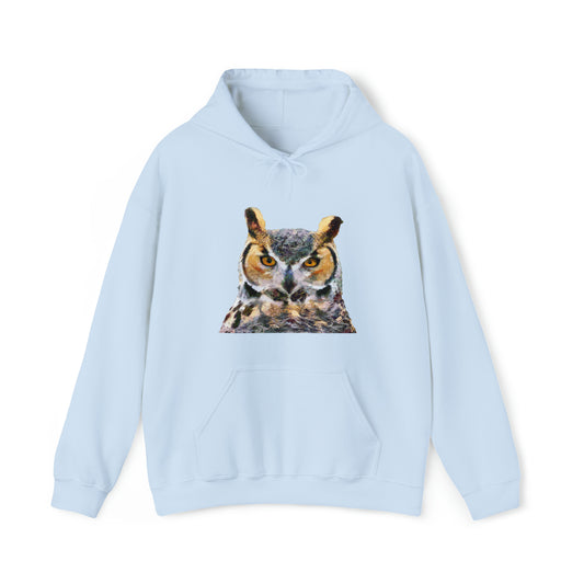 Great Horned Owl 'Hooty' Unisex 50-50 Hoodie