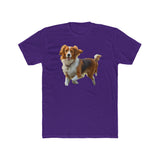 Nederlandse Kooikerhondje  Men's Fitted Cotton Crew Tee