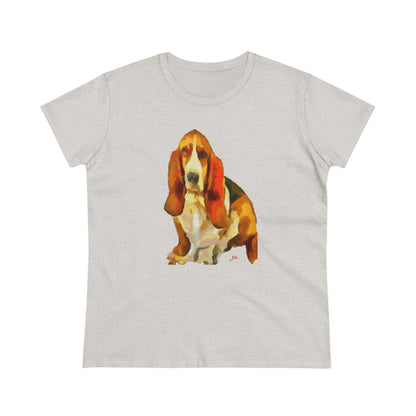 Basset Hound 'Lautrec' Women's Midweight Cotton Tee