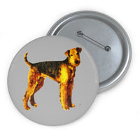 Airedale Terrier Metal Pinback Buttons  -