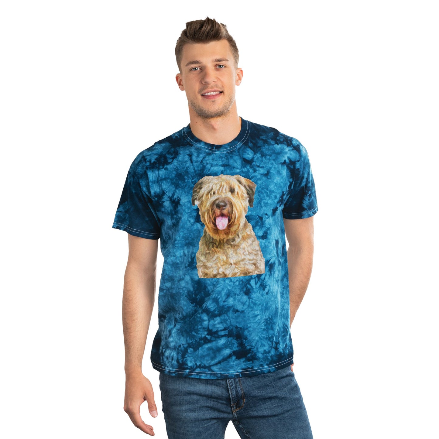 Bouvier des Flandres Unisex Cotton Tie-Dye Tee, Crystal