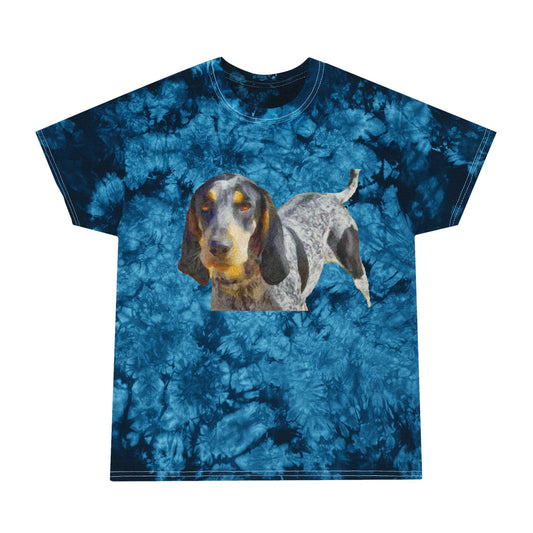 Bluetick Coonhound Unisex Cotton Tie-Dye Tee, Crystal
