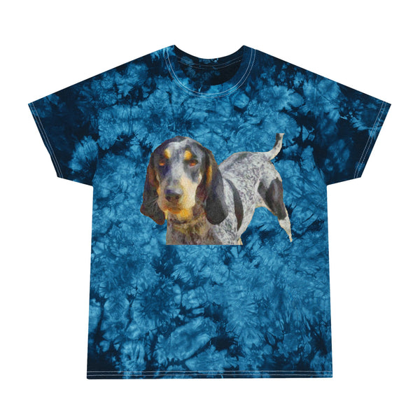 Bluetick Coonhound Unisex Cotton Tie-Dye Tee, Crystal