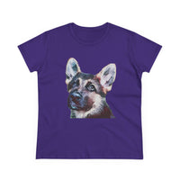 German Shepherd 'Sly' Women's Midweight Cotton Tee