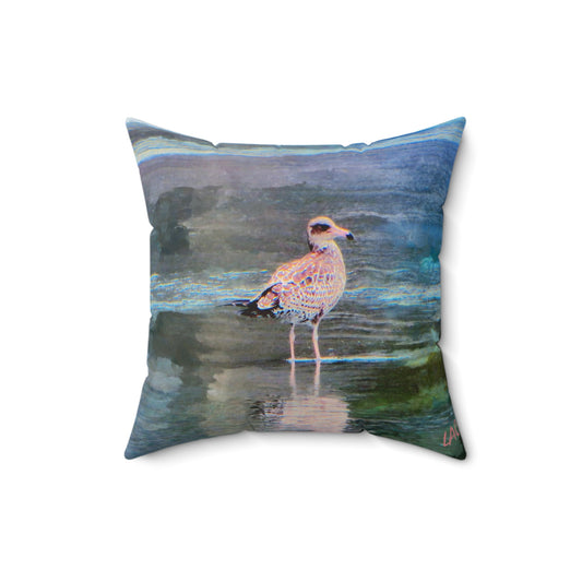 Bodega Seagull #2 - Spun Polyester Throw Pillow