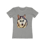 Siberian Husky 'Sacha' - Women's Slim Fit Ringspun Cotton T-Shirt