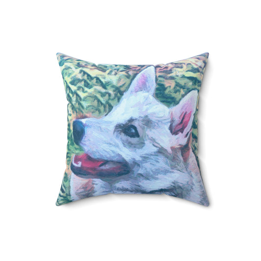 Norwegian Buhund - Spun Polyester Throw Pillow