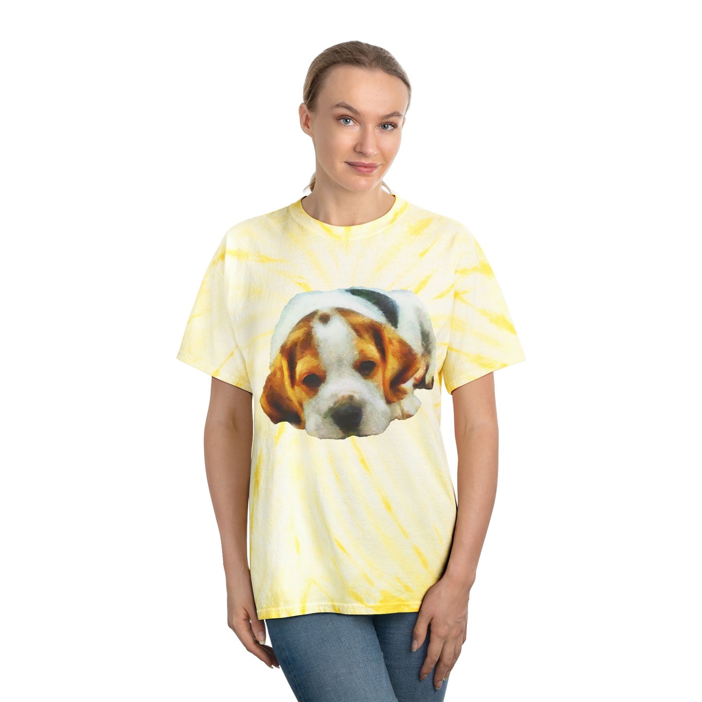 English Foxhound 'Sasha' Unisex Cotton Tie-Dye Tee, Cyclone