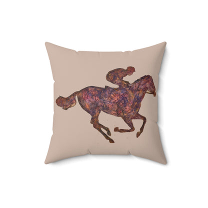 Race Horse - Spun Polyester Throw Pillow