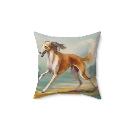 Saluki Spun Polyester Throw Pillow