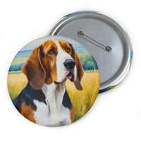American English Coonhound Metal Pinback Buttons