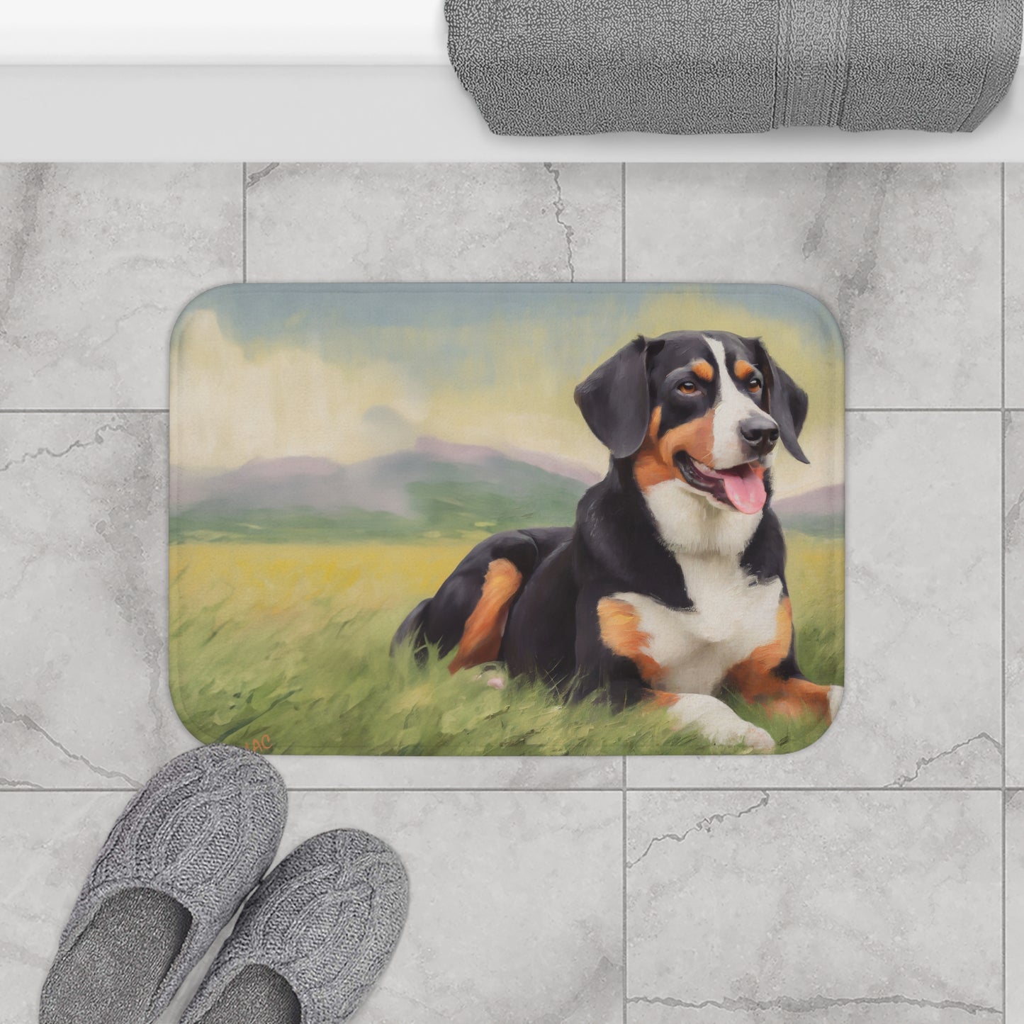 Charming Entlebucher Mountain Dog Bathroom Rug Mat