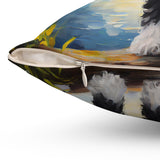 Portuguese Water Dog Spun Polyester Square Pillow