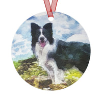Border Collie 'Andrew' Metal Ornaments