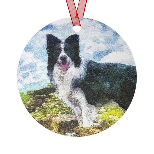 Border Collie 'Andrew' Metal Ornaments