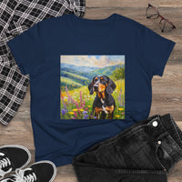 Black & Tan Coonhound Women's Midweight Cotton Tee