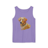 Golden Retriever Puppy - Unisex Relaxed Fit Garment-Dyed Tank Top
