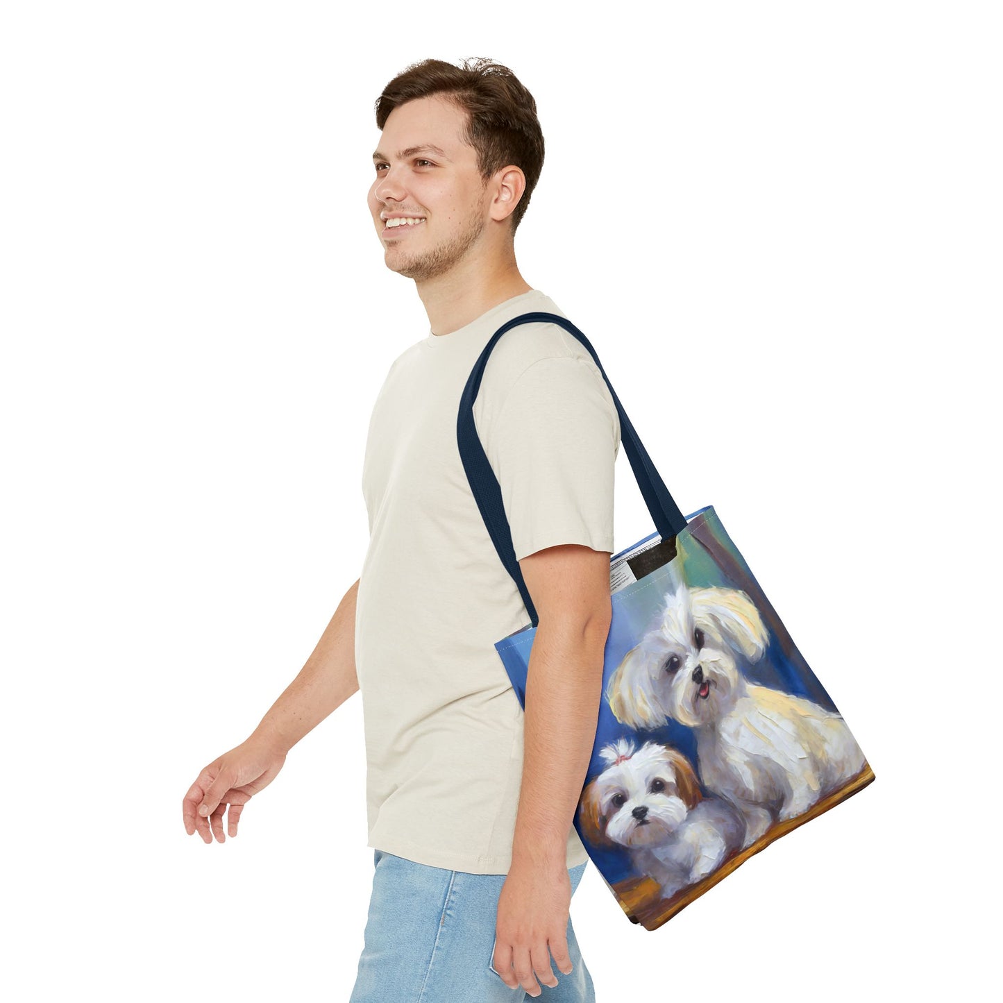 Maltese Polyester Tote Bag - The Elegance of Charm