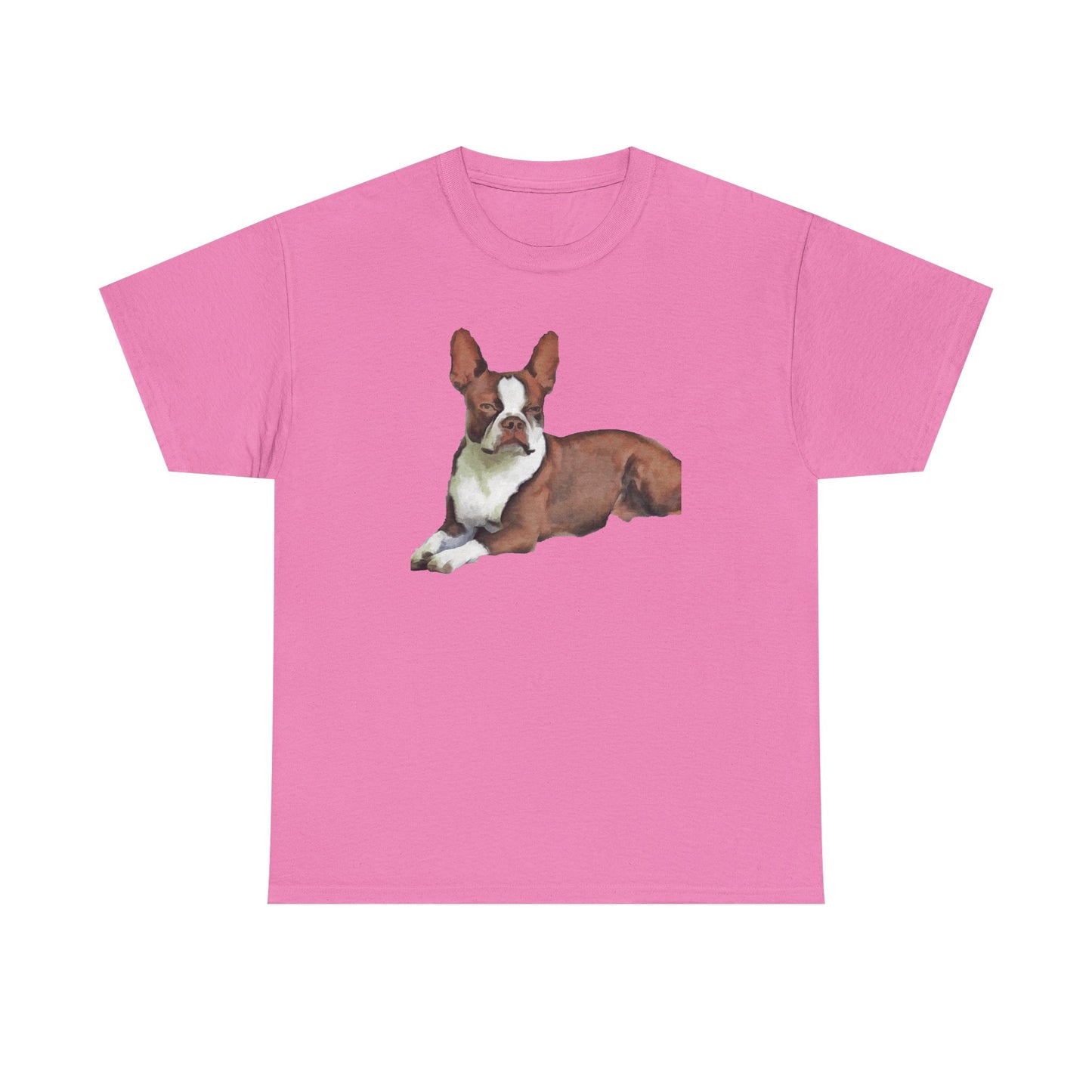 Boston Terrier - Brown & White Unisex Heavy Cotton Tee