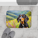 Black & Tan Coonhound Bathroom Rug Mat