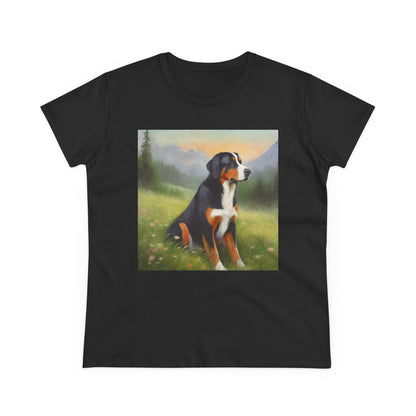 Greater Swiss Mountain Dog Women's Midweight Cotton Tee