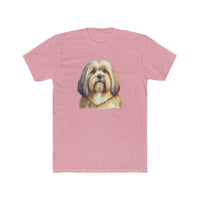 Lhasa Apso --  Men's Fitted Cotton Crew Tee