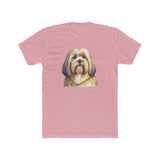 Lhasa Apso --  Men's Fitted Cotton Crew Tee
