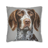 German Wirehaired Pointer Spun Polyester Square Pillowcase