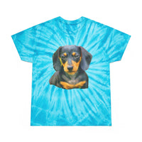Dachshund 'Doxie 2' Unisex Cotton Tie-Dye Tee, Cyclone