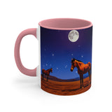 Horses in Moonlight - Accent - Ceramic Coffee Mug, 11oz