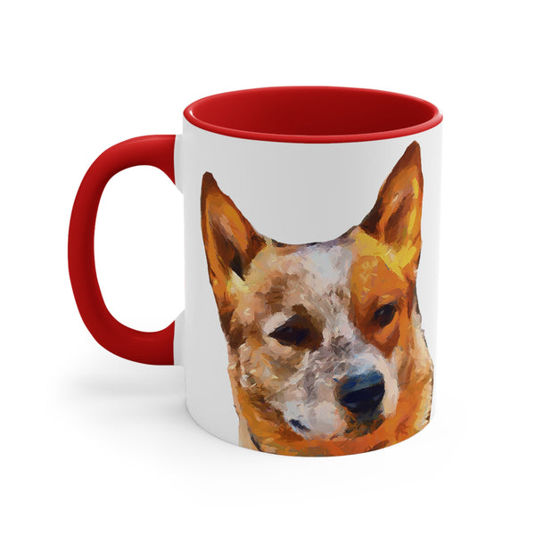 Red Heeler 'Australian Cattle Dog' - Accent - Ceramic Coffee Mug, 11oz