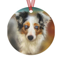 Australian Shepherd 'Zack' Christmas Tree  Metal Ornament