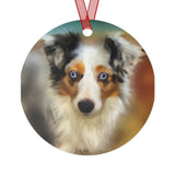 Australian Shepherd 'Zack' Christmas Tree  Metal Ornament