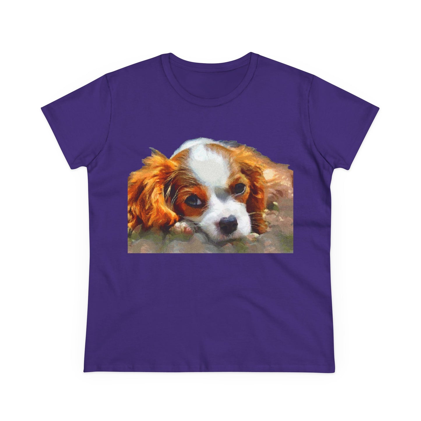 King Charles Spaniel 'Puppy #2' Women's Midweight Cotton Tee