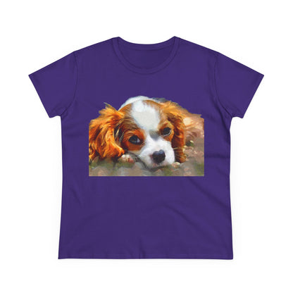 King Charles Spaniel 'Puppy #2' Women's Midweight Cotton Tee