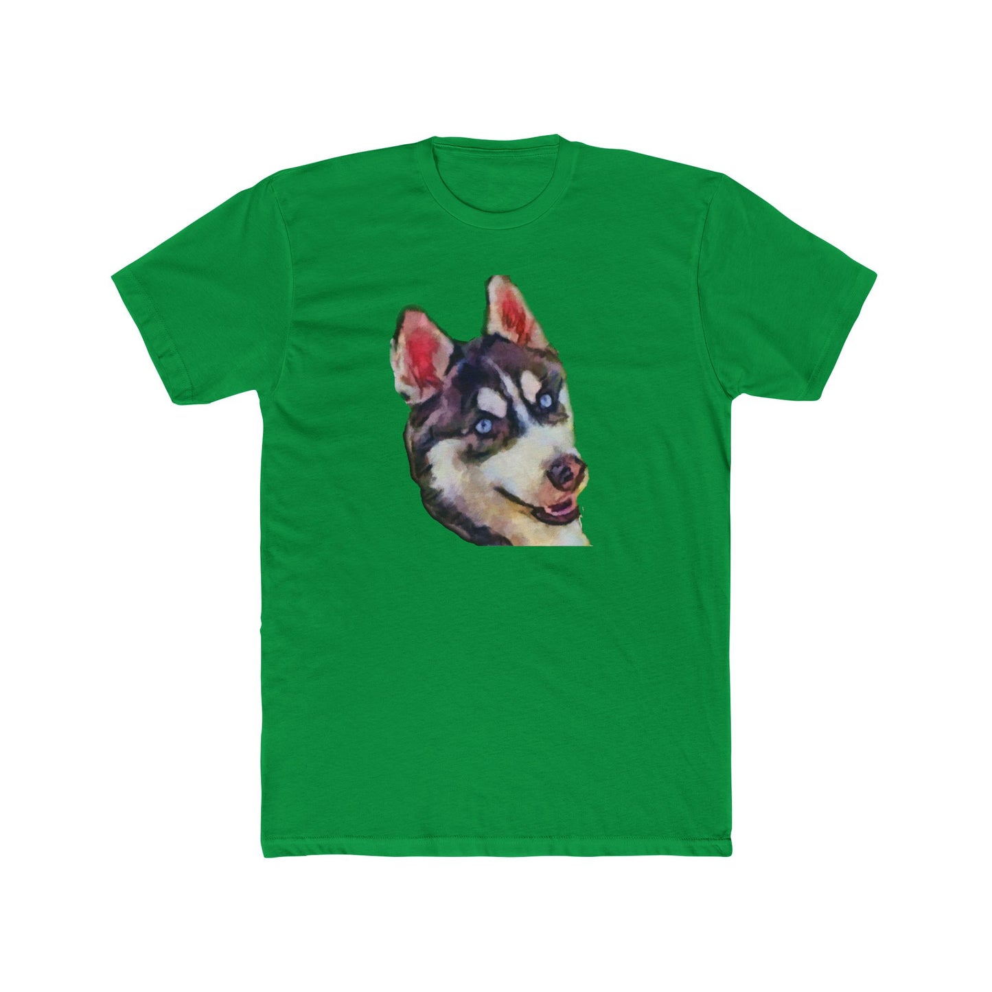 Siberian Husky 'Iditarod' Men's Fitted Cotton Crew Tee