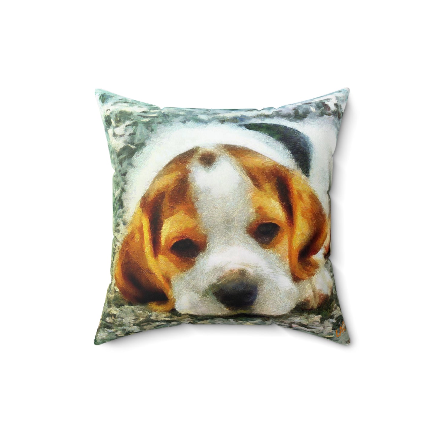 English Foxhound 'Sasha' Spun Polyester Throw Pillow
