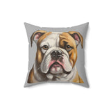 American Bulldog  -  Spun Polyester Square Throw Pillow