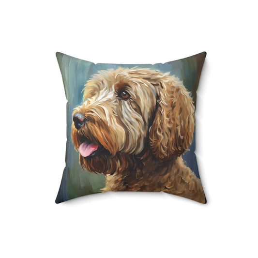 Charming Labradoodle Spun Polyester Throw Pillow