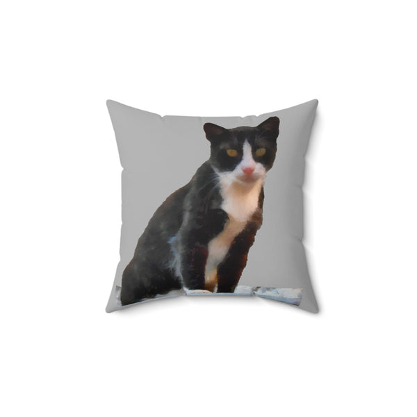 Cat from Hydra -  -  Spun Polyester Throw Pillow