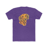 Dachshund ''#1' Men's Fitted Cotton Crew Tee