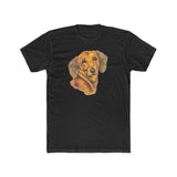 Dachshund ''#1' Men's Fitted Cotton Crew Tee