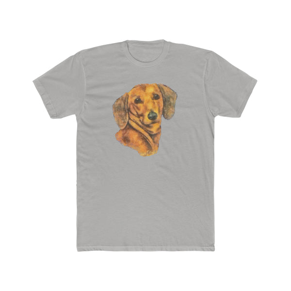 Dachshund 'Doxie #1' Men's Fitted Cotton Crew Tee