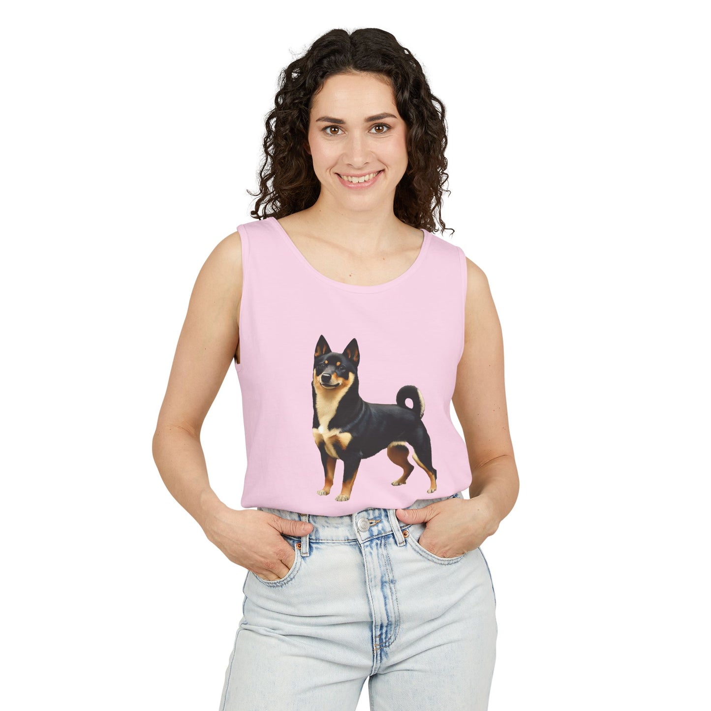 Black & Tan Shiba Inu Unisex Relaxed Fit Garment-Dyed Tank Top