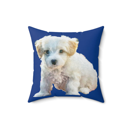 Bichon Frise Spun Polyester Throw Pillow