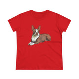 Boston Terrier Midweight Cotton Tee - Brown & White