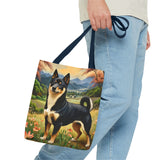 Black & Tan Shiba Inu  -  Polyester Tote Bag (AOP)