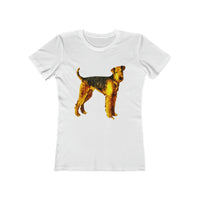 Airedale Terrier 'Lucy' -  Women's Slim Fitted  Ringspun Cotton T-Shirt  -