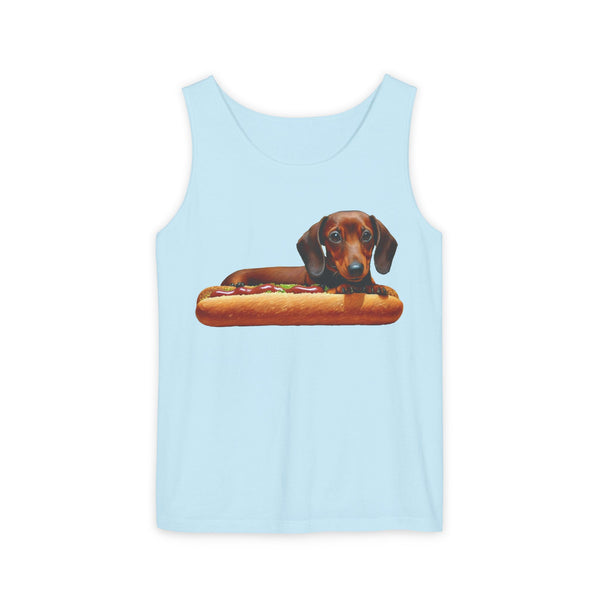 Dachshund  --  Weiner Dog  --  Unisex Relaxed Fit Garment-Dyed Tank Top