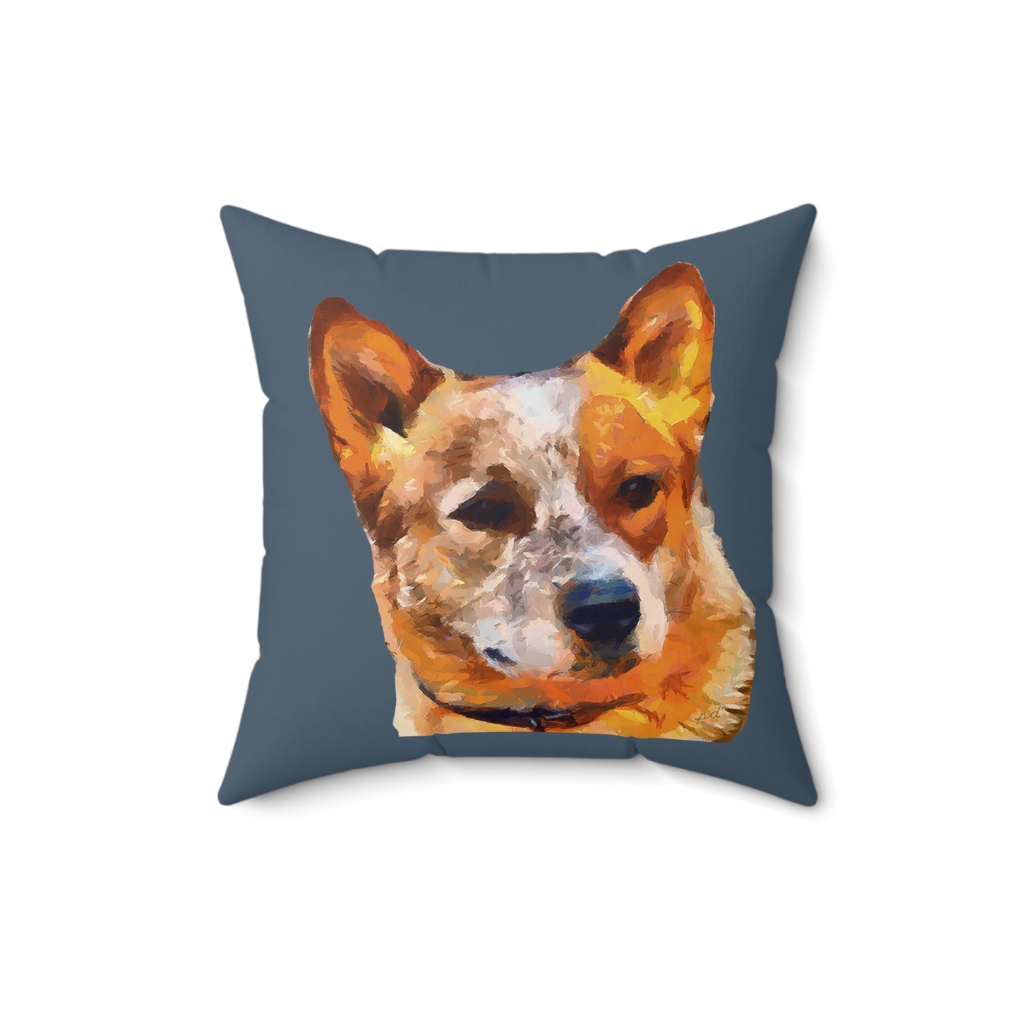 Red Heeler - Australian Cattle Dog Spun Polyester Throw Pillow